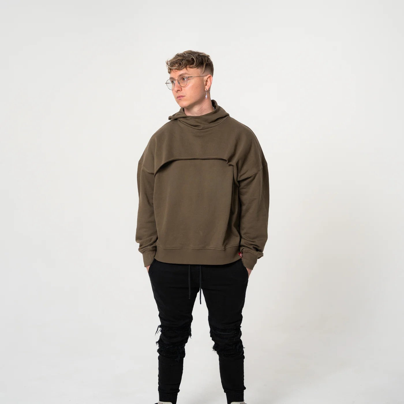 OVERSIZED KHAKI HOODIE Sale price
